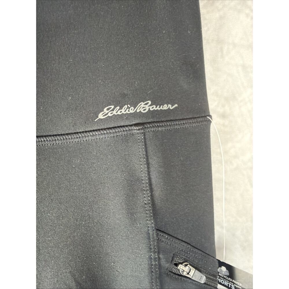 Eddie Bauer Traverse Trail Knee Shorts Black XS High Rise Compression Hiking NWT - Picture 4 of 9